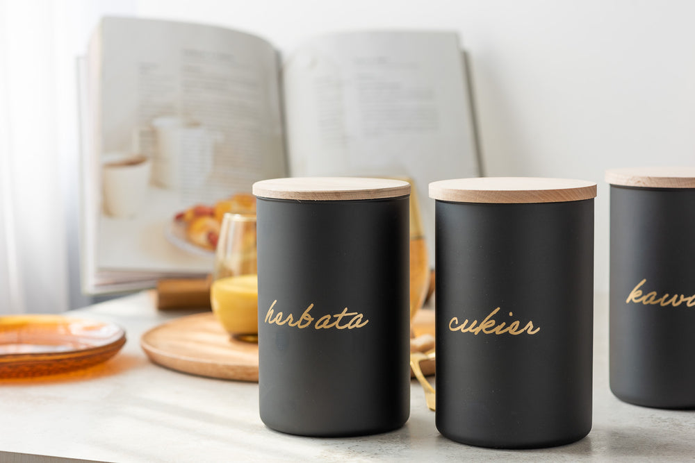 Czarny pojemnik na cukier 1050ml