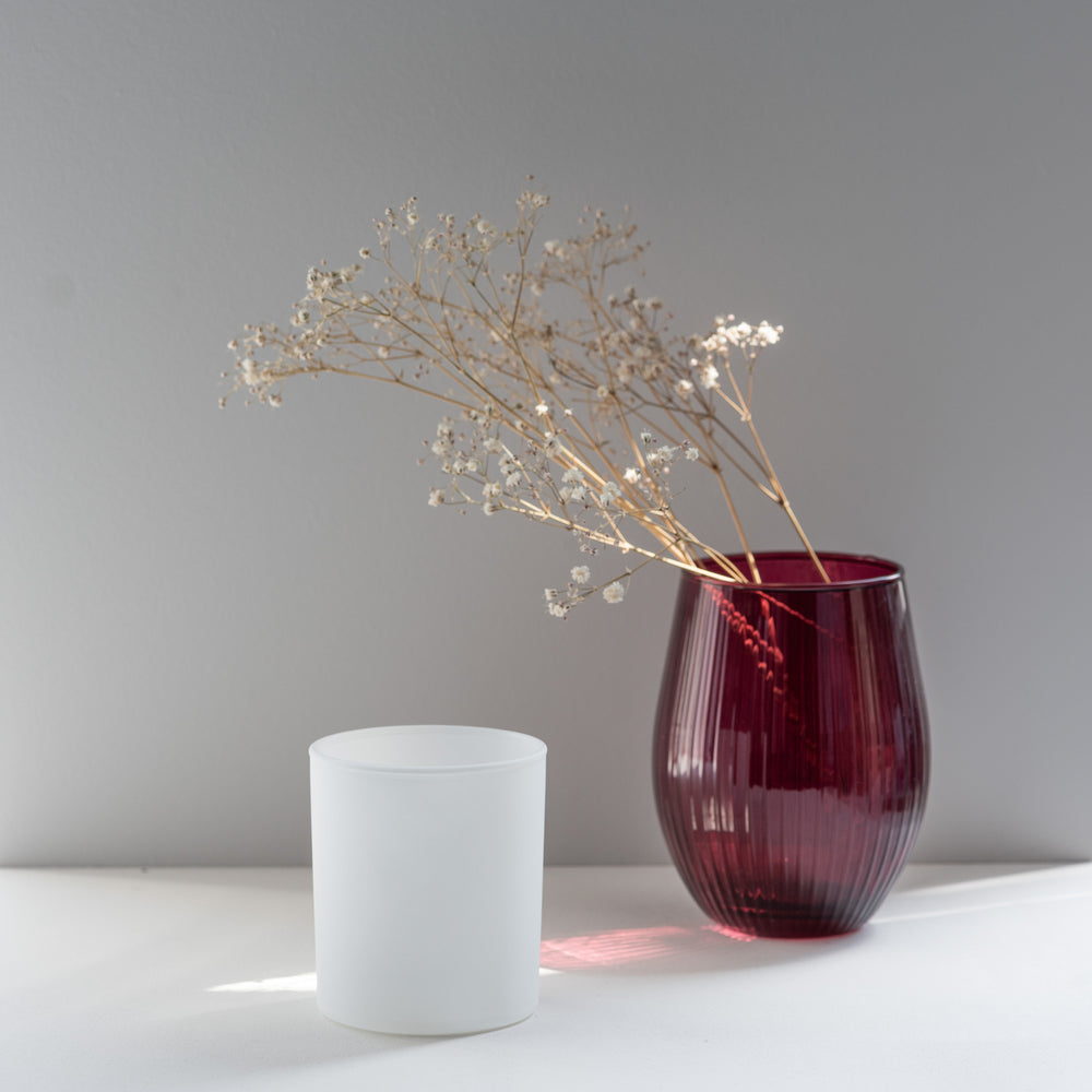 Pojemnik szklany szklanka do zalewu świec 38006 biały mat 260 ml kpl. 6 szt.