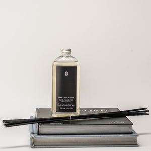 Refil zapachowy Black Vanilla & Orient 0,5 l + czarne patyczki 48 cm
