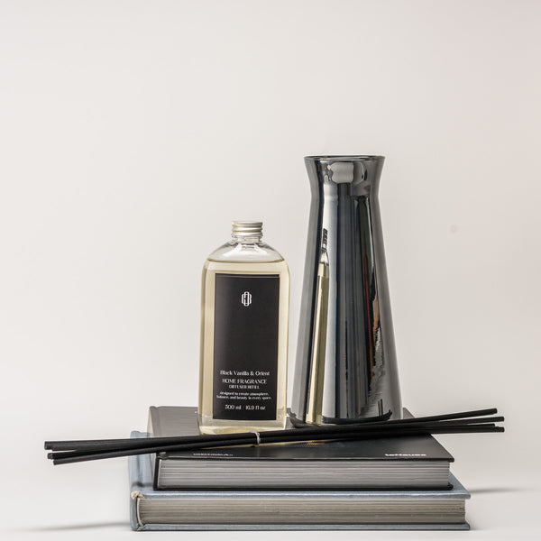 Refil zapachowy Black Vanilla & Orient 0,5 l + czarne patyczki 48 cm