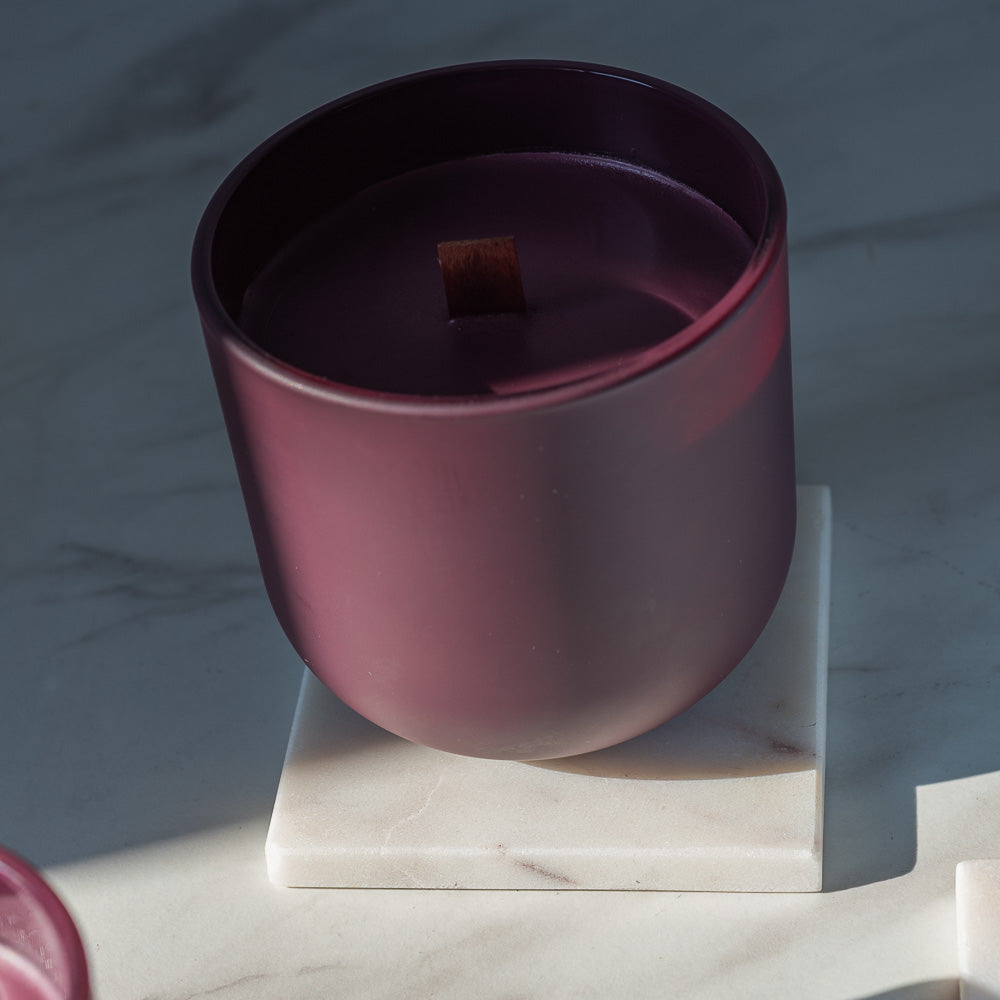 Pojemnik szklany pod zalew świec DUAL TONE bordo 70652 kpl 6 szt.