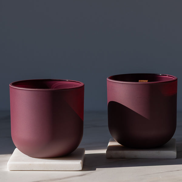 Pojemnik szklany pod zalew świec DUAL TONE bordo 70652 kpl 6 szt.