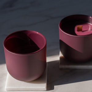 Pojemnik szklany pod zalew świec DUAL TONE bordo 70652 kpl 6 szt.