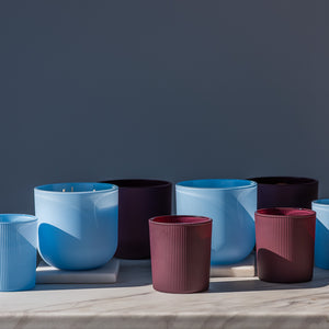 Pojemnik szklany pod zalew świec DUAL TONE bordo 70050 kpl 6 szt.
