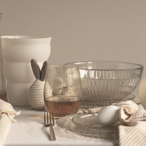 Szklanka ryflowana ozdobna BEIGE transparent 500 ml kpl. 4 szt.