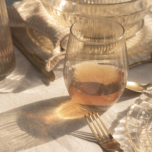Szklanka ryflowana ozdobna BEIGE transparent 500 ml kpl. 4 szt.