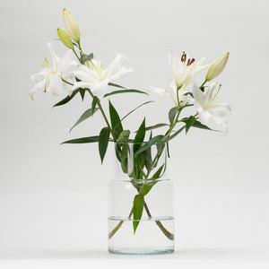 Wazon szklany transparentny Floral z liliami