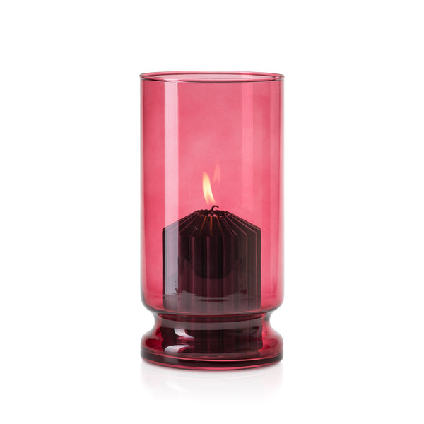 Wazon szklany niski bordo transparent