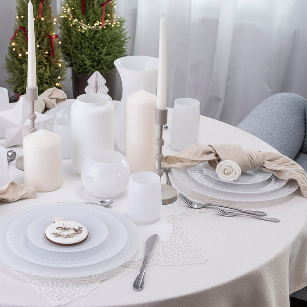 Talerz deserowy ELEGANCE biały kpl. 6 szt.