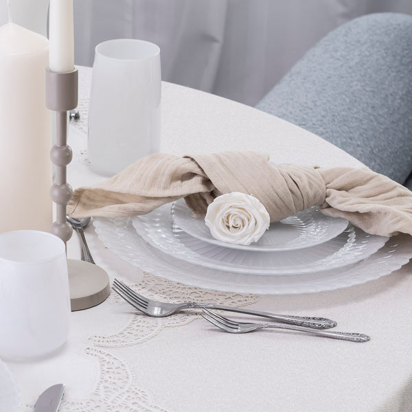 Talerz deserowy ELEGANCE biały kpl. 6 szt.