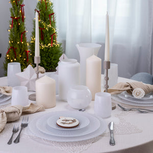 Podtalerz szklany ELEGANCE biały 32 cm