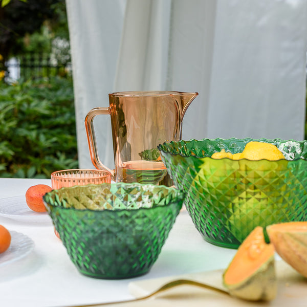 Elegancka miska szklana zielony transparent 8,6 cm 875 ml