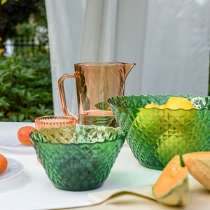 Elegancka mała miska szklana zielony transparent 6,5 cm 385 ml