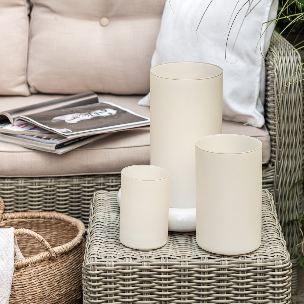 Wazon szklany BOHO beżowy 15 cm