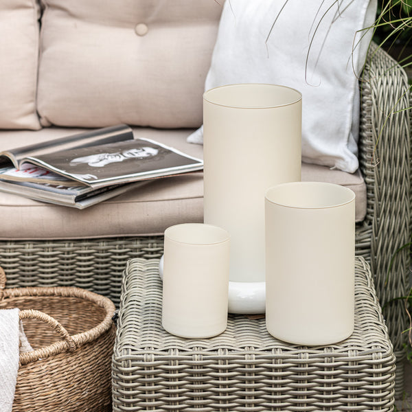 Wazon szklany BOHO beżowy 15 cm