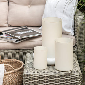 Wazon szklany BOHO beżowy 21,5 cm