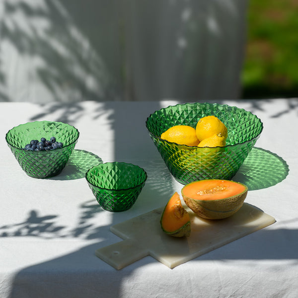 Elegancka mała miska szklana zielony transparent 6,5 cm 385 ml
