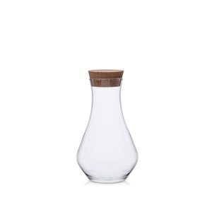 Karafka szklana 1250 ml zaokrąglona z korkiem drewnianym do wina