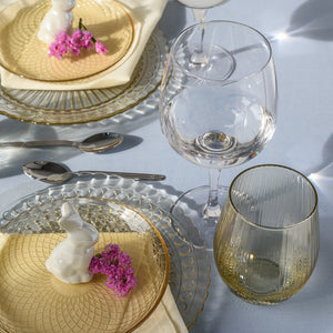 Szklanka ryflowana ozdobna BEIGE transparent 500 ml kpl. 4 szt.