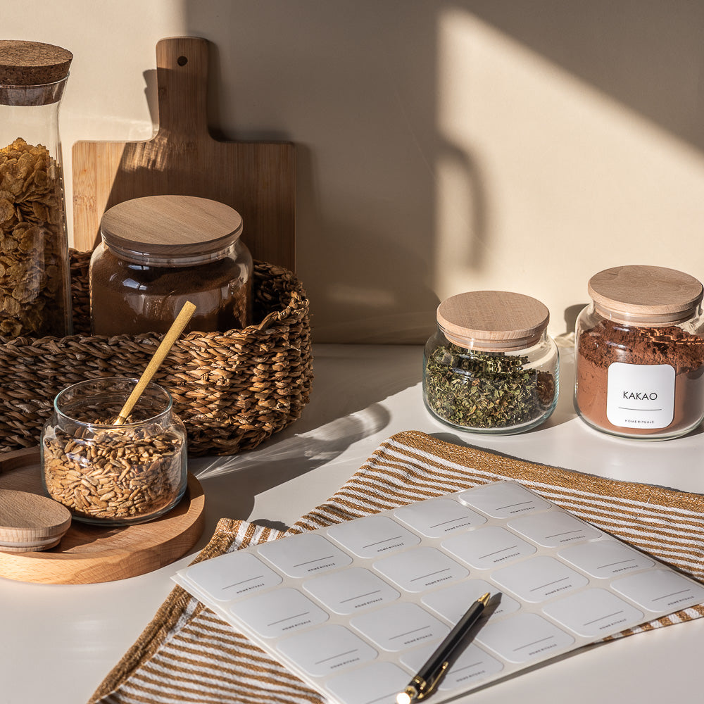 Etykiety samoprzylepne na przyprawy i produkty sypkie 20 sztuk do wypełnienia