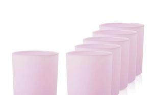 Pojemnik do zalewu świec różowy mat szklanka 530 ml wys. 10 cm kpl. 6 szt.