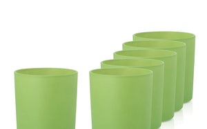Pojemnik do zalewu świec zielony szklanka 530 ml wys. 10 cm kpl. 6 szt.