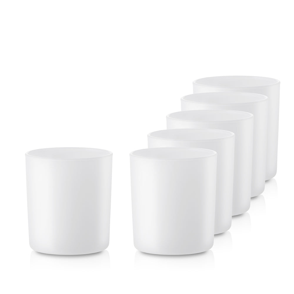 Pojemnik szklany 70826 biały mat do zalewu świec 365 ml kpl. 6 szt.