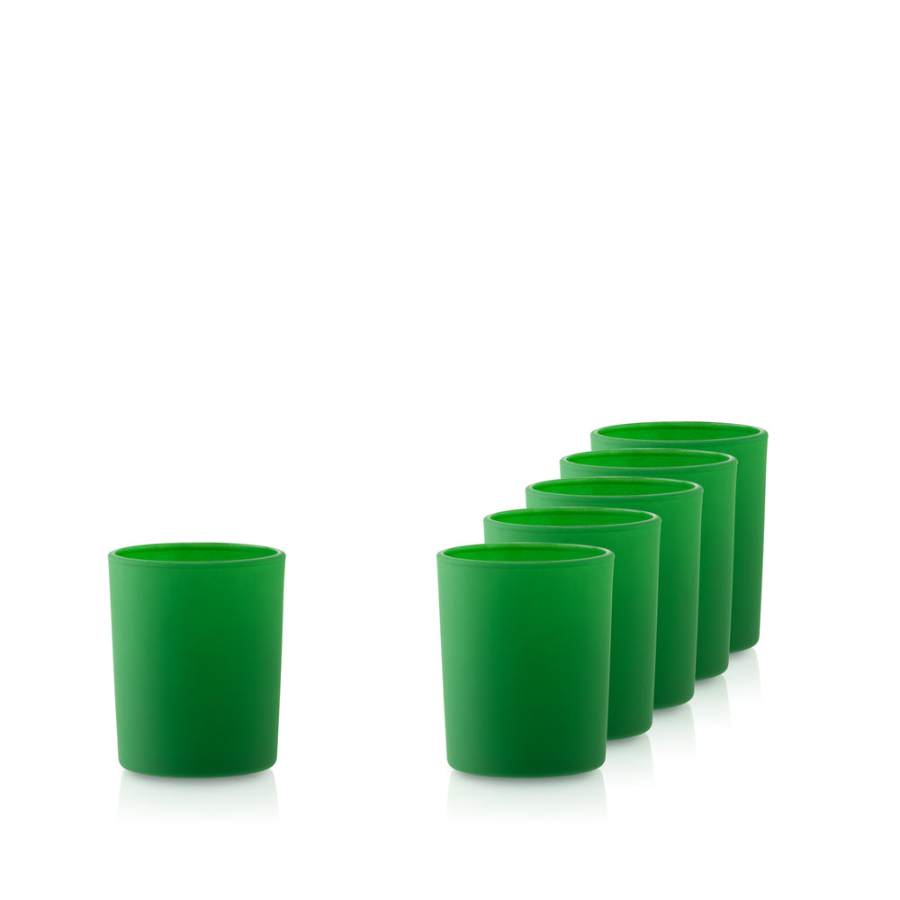 Pojemnik szklany do świec zapachowych 280 ml zielony zestaw świąteczny 6 szt.