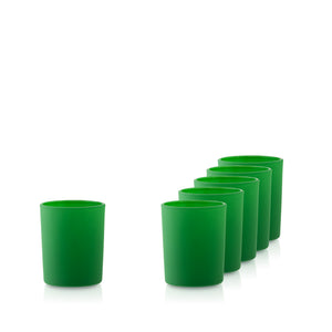 Pojemnik szklany do świec zapachowych 280 ml zielony zestaw świąteczny 6 szt.