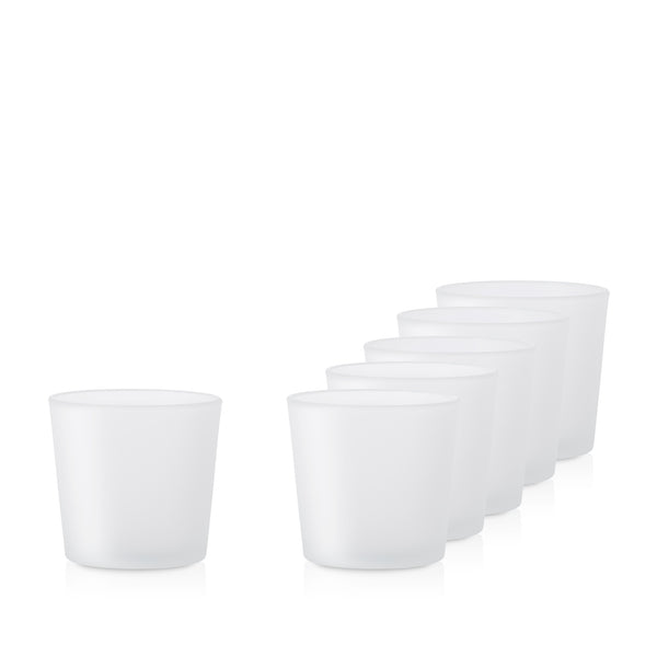 Pojemnik szklany do zalewu świec 71423 szkło biała satyna 185 ml kpl. 6 szt.