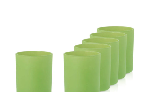 Zielony pojemnik do zalewu świec szklanka 260 ml wys. 8,5 cm kpl. 6 szt.