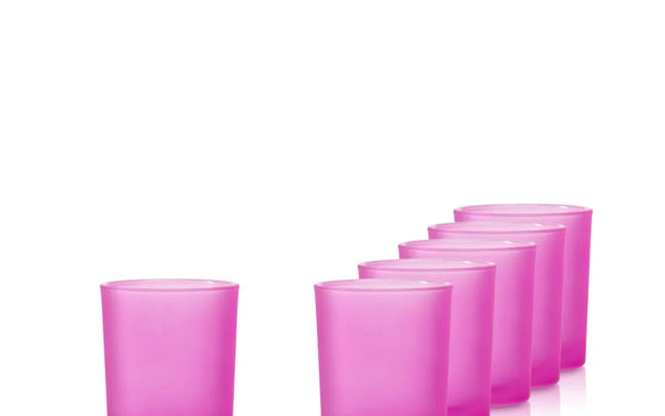 Pojemnik szklany zalewu świec zapachowych różowa satyna 230 ml kpl. 6 szt.