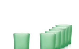 Pojemnik szklany zalewu świec zapachowych zielona satyna 230 ml kpl. 6 szt.