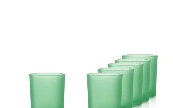 Pojemnik szklany zalewu świec zapachowych zielona satyna 230 ml kpl. 6 szt.