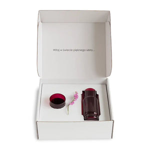 Zestaw Cristal Color bordo karafka plus szklanki