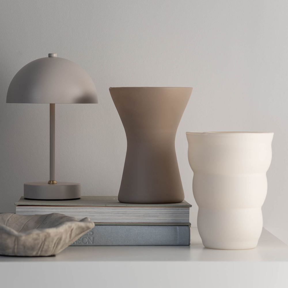 Wazon szklany kremowy SCANDI DECO H19