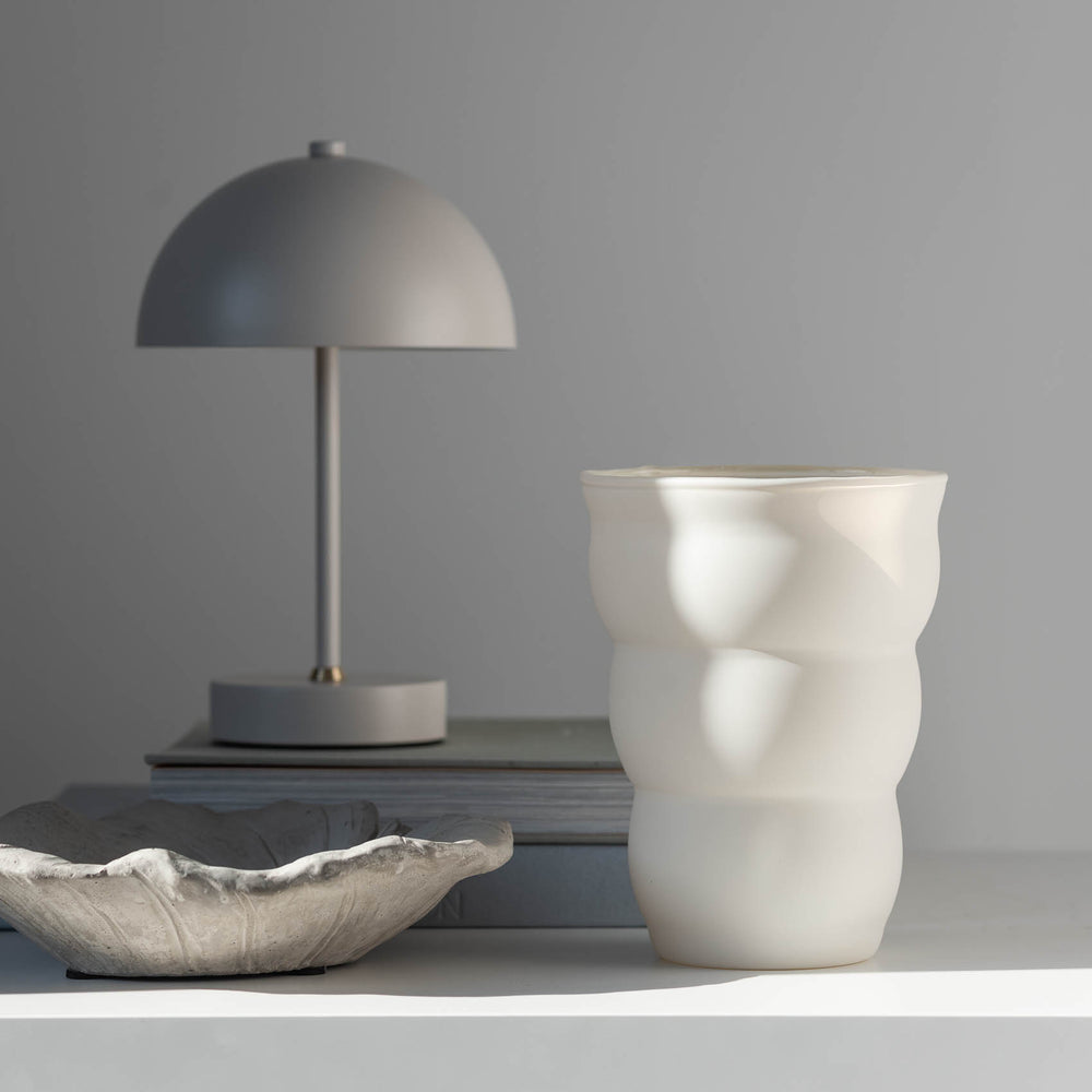 Wazon szklany kremowy SCANDI DECO H19