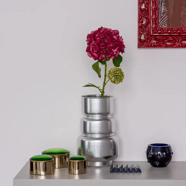 Dekorative Premium-Glasvase Silver Line silber H30 cm
