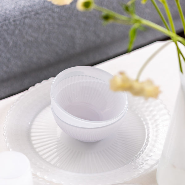 Salaterka miska szklana ELEGANCE biała 655 ml kpl 6 szt