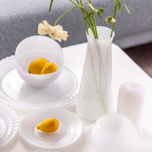 Talerz obiadowy dekoracyjny ELEGANCE biały 25 cm kpl. 6 szt.
