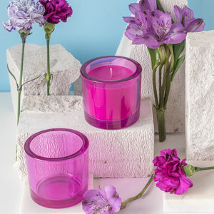 Szklany pojemnik do zalewu LUMINA 250 ml amarantowy transparent 70842 kpl 6 szt.