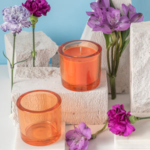 Szklany pojemnik do zalewu LUMINA 250 ml pomarańczowy transparent 70842 kpl 6 szt.