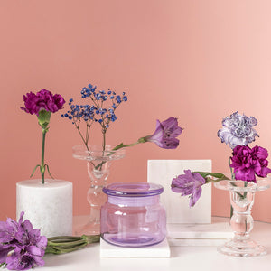 Szklany pojemnik z pokrywką do zalewu LUMINA 420 ml fioletowy transparent 35531 kpl 6 szt