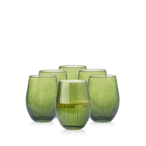 Szklanka ryflowana zielony transparent 500 ml kpl. 6 szt.