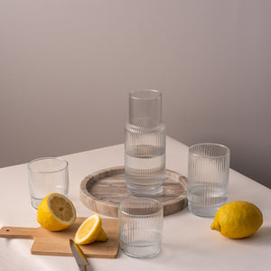Karafka szklana ryflowana CRISTAL 1 l
