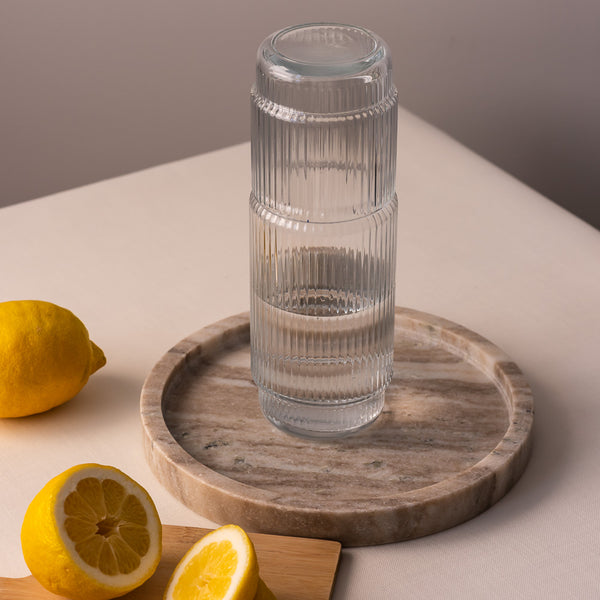 Karafka szklana ryflowana CRISTAL 1 l