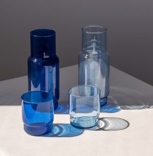 Karafka szklana gładka CRISTAL COLOR błękit 1 l