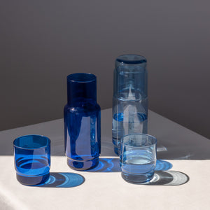 Karafka szklana gładka CRISTAL COLOR błękit 1 l
