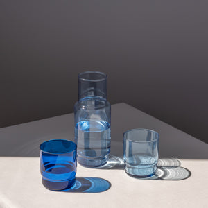 Karafka szklana gładka CRISTAL COLOR błękit 1 l