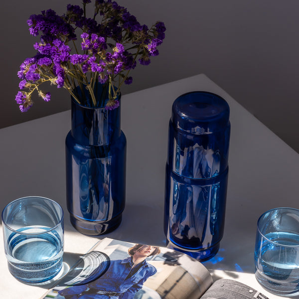 Karafka szklana gładka CRISTAL COLOR granat 1 l